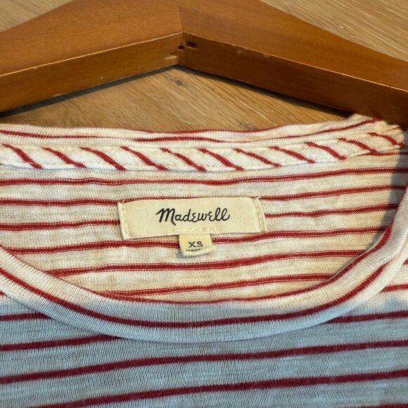 Madewell Long Sleeve Scoop Neck Striped Long Sleeve Tee Like New! - Picture 3 of 5